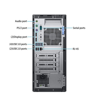 Dell Optiplex 7060 Tower PC Computer Intel i7-8700 Ram 32GB SSD 1TB NVMe Freedos (Ricondizionato Grado A)