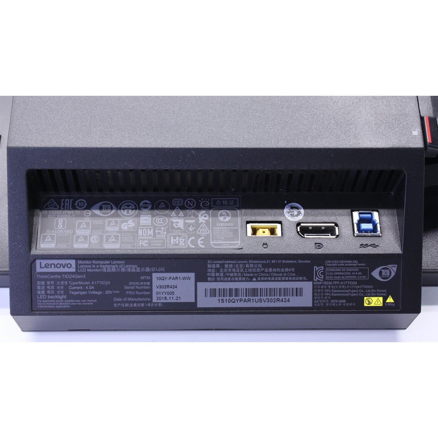 Lenovo ThinkCentre Tiny In One AIO 24 Gen3 24" FHD PC M720q Intel i5-8400T Ram 8Gb SSD 256Gb (Ricondizionato Grado A)