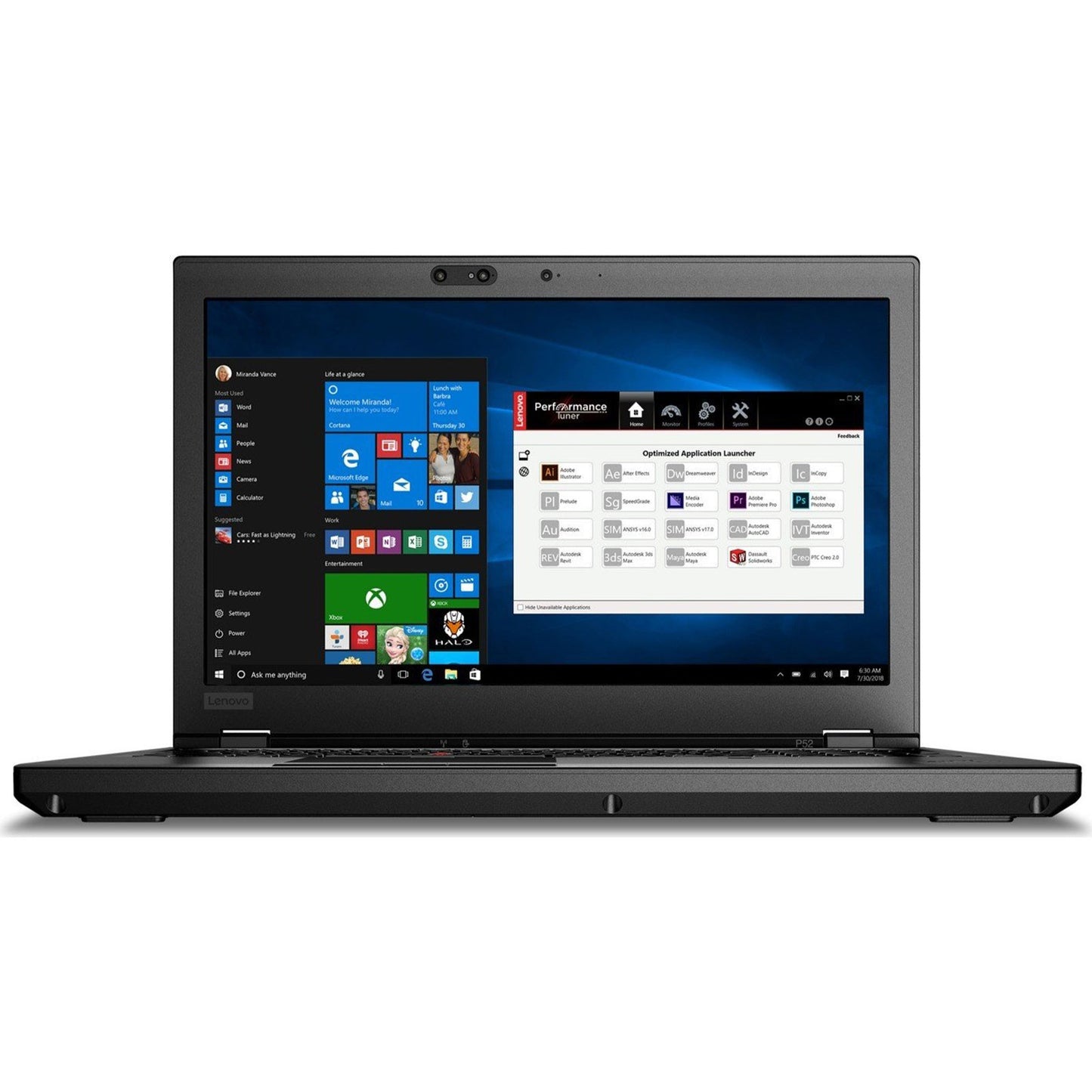 Lenovo ThinkPad P52 Notebook 15.6" FHD Intel i7-8750H Ram 16GB SSD 512GB NVIDIA Quadro P1000 Webcam (Ricondizionato Grado A)