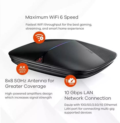 Zyxel Armor G5 12-Stream Multi-Gigabit Wi-Fi 6 Router - AX6000 Ampia copertura