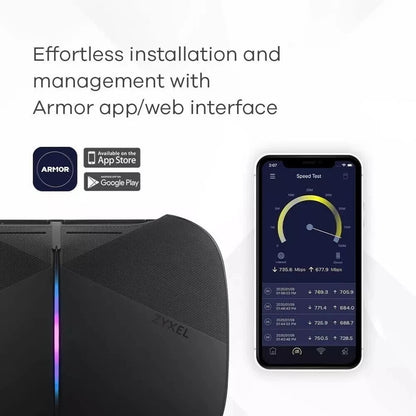 Zyxel Armor G5 12-Stream Multi-Gigabit Wi-Fi 6 Router - AX6000 Ampia copertura