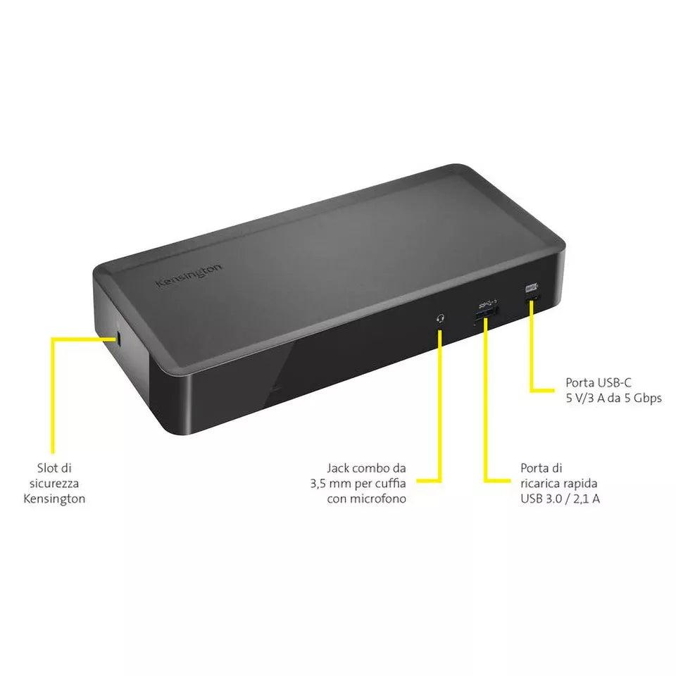 Kensington Sd4700P Universal Docking Station USB-C/3.0 Windows Apple Mac NO PSU
